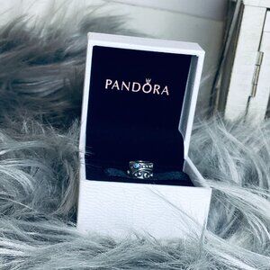 Pandora Tendril Clip Charm Bead Blue Zirconia 925 Sterling Silver 790380CZB